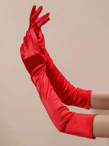 1pair Bridal Stretch Satin Elbow Length Opera Gloves For Cosplay & Wedding Party & 1920s Vintage Costume Autumn Accessories,Summer,Beach,Elegant,Birthday - Multicolor - View 5