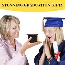 10 cái Tốt nghiệp Mũ lưỡi trai Hình dạng Hộp quà tặng ( Với tua ) , Kẹo Sô cô la Hộp Và Bữa ăn nhẹ Hộp Đối với 2024 Tốt nghiệp Lễ Buổi tiệc Trang trí - màu đen - Xem 7