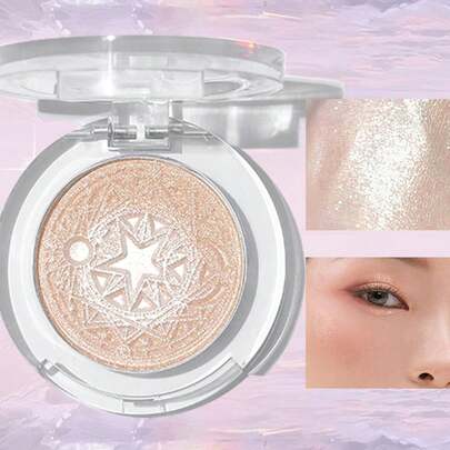 CHEERFLOR Face Powder Highlighter, Blush Highlighter Palette, Glossy Glitter Highlight, Natural Shiny Highlight, Makeup Illuminator, Light, Smooth, Facial Beauty Cosmetic Makeup
