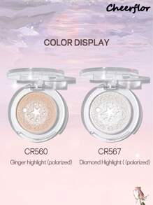 CHEERFLOR 面部粉底高光粉、腮红高光粉盘、光泽闪光高光粉、自然闪亮高光粉、彩妆亮肤粉、轻盈、光滑、面部美容化妆品 - CFR567米金乳泡 - 查看 6