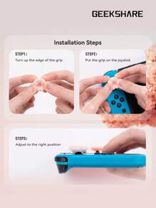 GeekShare 4 件硅胶拇指握把套，不对称樱花设计，适用于 2/Switch/Switch OLED/Switch Lite - 粉色 - 查看 5