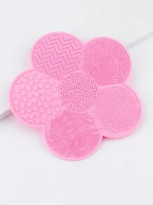 RANCAI 1Pc Flower Silicone Makeup Brush Cleaning Bearings With Suction Cups, Silicone Cleaning Tool, Makeup Brush Tools,Brush Cleaners,Beauty And Personal Care - Pink - View 3