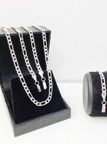 Men's Necklace Sets - 銀色 - 查看 1