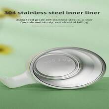 Portable Stainless Steel Self Stirring Mug, Automatic Mixing Coffee Cup - White - View 5