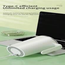 Portable Stainless Steel Self Stirring Mug, Automatic Mixing Coffee Cup - White - View 3