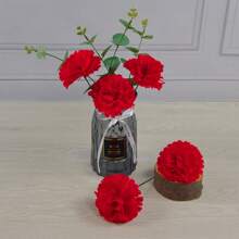 Carnation Flower,Carnation Flowers Artificial, 20/30/40/50/100PCS Silk Carnations Fake Flower Heads With Stem For Home Wedding Decorations DIY Wreath Garland Crafts Wedding Party, Valentine Day, Gift