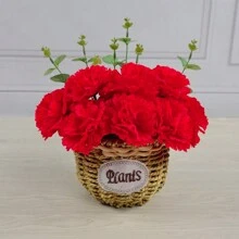 Carnation Flower,Carnation Flowers Artificial, 20/30/40/50/100PCS Silk Carnations Fake Flower Heads With Stem For Home Wedding Decorations DIY Wreath Garland Crafts Wedding Party, Valentine Day, Gift