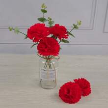 Carnation Flower,Carnation Flowers Artificial, 20/30/40/50/100PCS Silk Carnations Fake Flower Heads With Stem For Home Wedding Decorations DIY Wreath Garland Crafts Wedding Party, Valentine Day, Gift