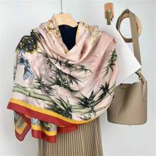 Châu Âu và Châu Mỹ Phong cách Hoa Textured Khăn quàng cổ , Gầy Và Dài In Khăn lụa Đối với Ngoài trời Và Đôi vai Bọc In Mùa Xuân Và Mùa thu - nhiều màu - Xem 12