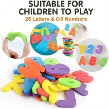 36Pcs Alphabet Bath Puzzle Soft EVA Numbers Alphanumeric Letters Bath Toys Toy Early Educational Toy Tool - Multicolor - View 2
