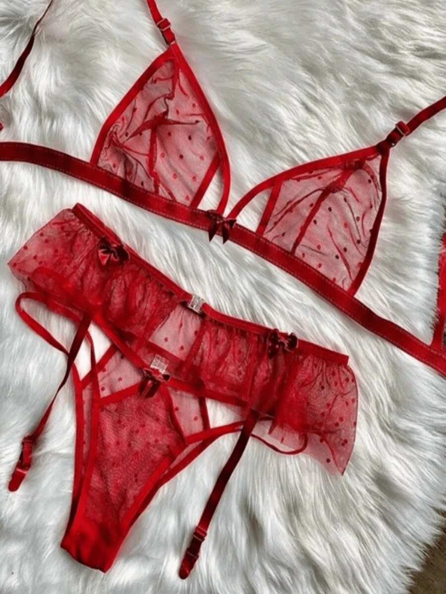 Women Sexy Lingerie Sets - 紅色 - 查看 1