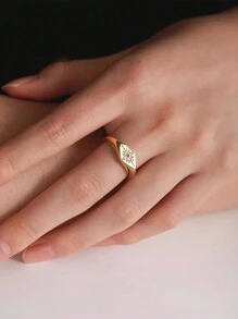 BALMORA 1 Nhẫn Bạc Thời Trang Đính Đá Cubic Zirconia & Nhẫn Trang Trí Mắt Cho Nữ Trang Trí Hàng Ngày - Vàng - Xem 3