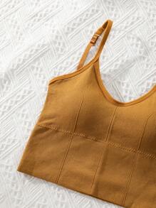 3 pièces Soutien-gorge sans dos avec sangles en spirale de couleur unie en forme de U et avec des bretelles réglables, lingerie