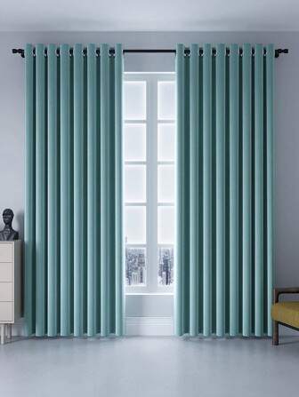1pc Simple And Comfortable Style Solid Color High Shading Curtain With Delicate And Smooth Touch, Excellent Vertical Degree