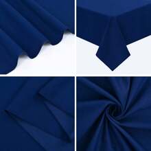 6 Pack Polyester Tablecloth 60 X 102 Inch  Polyester Table Cloth For 6 Foot Rectangle Tables, Stain And Wrinkle Resistant Washable Table Cover For Kitchen Wedding Banquet Restaurant Party Outdoors Camp Out Picnic Multiple Colors,Weddings Graduation Season Outdoor Events Entertain Guests - 藏蓝色 - 查看 7