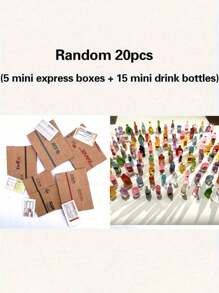 20-30 chiếc (Ngẫu nhiên) Chai thu nhỏ sáng tạo mới Đồ chơi giao hàng nhanh mini Đồ chơi trang trí bằng nhựa bất ngờ Đồ chơi nhỏ sáng tạo (Hộp chuyển phát nhanh mini 510 chiếc + Chai nhỏ 1520 chiếc) - Nhiều màu - Xem 5