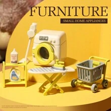 Miniatur Möbel Set Wohnzimmer Zubehör Für Puppenhaus, Tisch & Stühle Nachbildung Modell Für Mädchen Puppenhaus