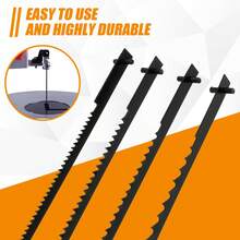 48pcs Scroll Saw Blade Set,5 Inch Pin End Scroll Saw Blades SK5 Carbon Steel Coping Saw Blade Jig Saw Blades Woodworking Tool For Wood Metal Plastic Cutting - Black - View 3