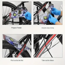 Dh/Am Mountain Bike Mudguard Front/Rear Fender Set, Suitable For Road Bikes And Fixed Gear Bikes - Black and White - View 4