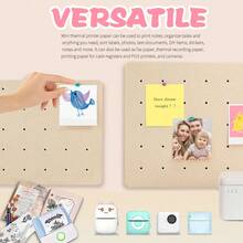 Maerknon 藍色熱印紙10捲 自黏式57mm標籤貼紙相片 適用於無線相片無墨迷你打印機用白色收據發票打印紙張 - 10 PCS Blue Self-adhesive Printing Paper - 查看 6