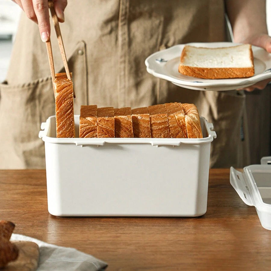 1 Pc Bread Storage Box, Special Toast Preservation Box, Refrigerator, Refrigerator, Food Storage Sealed Box - White - View 1