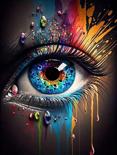 Bläckstänkta ögon Tecknad familj 5d diamantmålning mosaik diamantklistermärke Modern konst full rund diamant väggdekor målning för hem vardagsrum