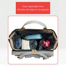 Mochila multifuncional de gran capacidad para maternidad y bebé,navidad - Gris - Ver 11