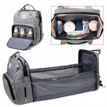 Mochila multifuncional de gran capacidad para maternidad y bebé,navidad - Gris - Ver 2