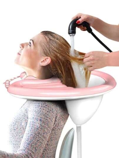 1 pezzo Bacino per shampoo gonfiabile, portatile per letto e comodino, leggero bacino per il lavaggio dei capelli per anziani, disabili, donne in gravidanza, feriti o allettati, pieghevole e piatto per fare lo shampoo senza piegarsi, accessori da bagno, decorazioni per il bagno, articoli per il ritorno a scuola