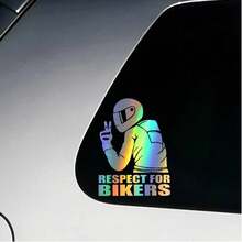 1 Pieza 15x11cm Pegatina De Respeto Biker Para Coche, Motocicleta, Calcomanías De Vinilo 3d Para Motocicletas Y Calcomanías - Multicolor - Ver 5