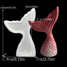 1pc Mermaid Tail Silicone Mold, Candle Mold, Soap Mold, Resin Molds, DIY Soft Pottery Clay Drop Glue Decorative Mold, Hand Decorative Art Tools - White - View 11