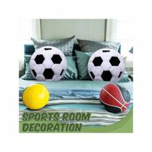 1pc Soccer Ball Shaped Plush Pillow, Soft Home Decor Cushion, Birthday Gift For Friends, New Year Decoration, Sports Gift, Sofa Pad Gifts Graduation