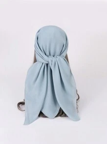 1 件女士纯色雪纺方形围巾 35.4 英寸 X 35.4 英寸，大围巾披肩头巾沙滩巾适合日常装扮、节日