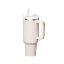 40 Oz Tumbler With Handle Travel Mug Straw Covers Cup With Lid Insulated Stainless Steel Water Iced Tea Coffee Gift ROSE. - Pink - View 4