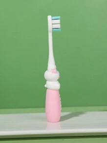 One Piece Of Pink Bunny-Shaped Children Toothbrush For Cleaning Baby Teeth, Suitable For Daily Home Use. - Pink - View 4