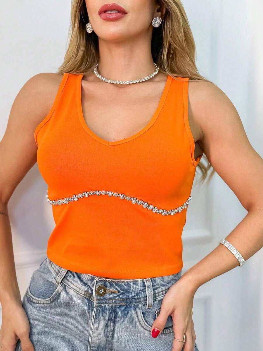 Women Tank Tops & Camis - 橘色 - 查看 1