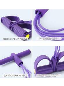 1pc Multi-Functional Tension Rope, 4 Tubes Elastic Yoga Pedal Puller Resistance Band, Natural Latex Fitness Equipment, Suitable For Abdomen/Waist/Arm/Leg Stretching Weight Loss Training Gym Accessories, Sport, Gym, Home Exercise, Sport Accessories, Gym Accessories, CrossFit Accessories