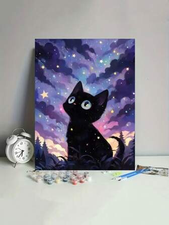 Lovely Cat Personalized DIY Digital Oil Painting Set. Carefully Designed Oil Painting To Show Your Unique Personalized Through Colors. Choose A Painting To Decorate Your Space.