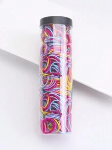 500 件/桶女孩彩色高弹力发带，加厚无痛发带，马尾辫夹和编织头带，婴儿发饰爱情人节