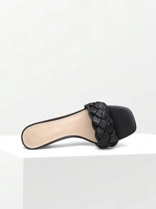 Giày cao gót hở mũi đính đá Rhinestone cho nữ, Giày cao gót đế thấp Kitten thanh lịch, Giày cao gót đế xuồng quyến rũ cho tiệc trường, tiệc vũ hội, ngày lễ tình nhân - màu đen - Xem 7