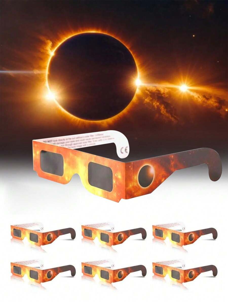 6pcs Solar Eclipse Glasses, Solar Observation Party Glasses, Uv