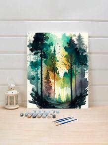Ink Tree Forest Personality DIY Digital Oil Painting Set, Art Painting Set, For Bedroom And Art Wall Decoration, The Best Gift For Friends