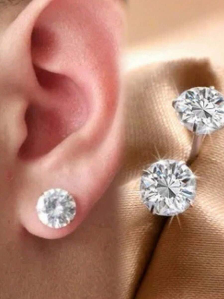Men's Earrings - 銀色 - 查看 1