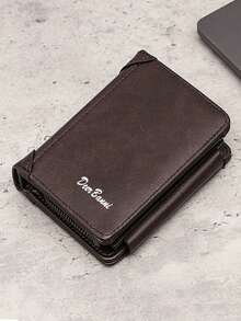 Thiết kế mới Họa tiết Đô la Ví Kẹp tiền , Nam Nhiều thẻ Ngắn Ví , Cầm tay Ví tiền xu - Cà phê nâu - Xem 3