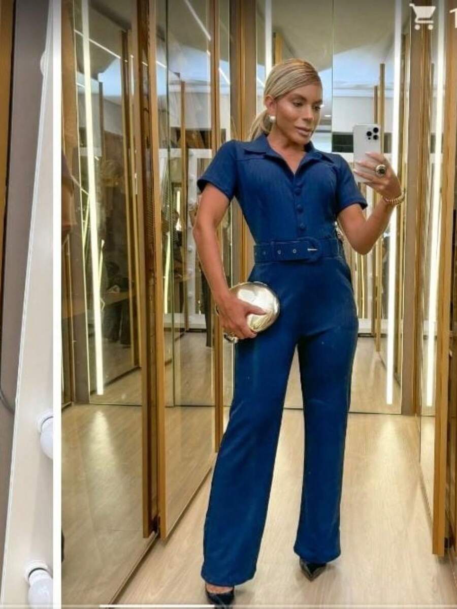 Women Jumpsuits - 藏蓝色 - 查看 1