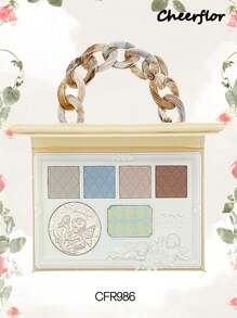 CHEERFLOR Bảng phấn mắt dạng bột nhũ lì, Phấn mắt nhũ sáng lâu trôi, Nhẹ, Mịn, Có gương, Phấn má hồng dạng bột bắt sáng Tất cả trong một bảng phấn trang điểm - CFR986 - Xem 1
