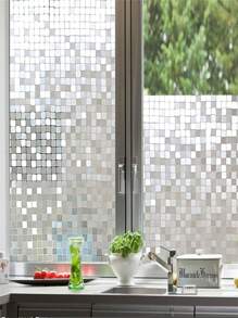 Static Cling Non-Adhesive Window Privacy Film Heat Control UV Blocking Frosted Stained Glass Stickers No Glue Reusable Window Vinyl Coverings