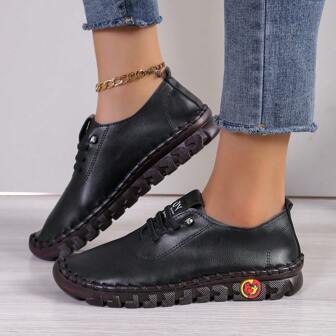 Women's All-Season Flat Shoes With Stitching, Low Cut, Slip-On, Casual, Comfortable, Lightweight Mom Shoes Valentines