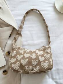 Solid Color Lightweight Shoulder Bag With Luxurious And Elegant Design Valentines - Khaki - View 3