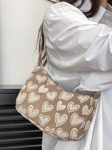 Solid Color Lightweight Shoulder Bag With Luxurious And Elegant Design Valentines - Khaki - View 8